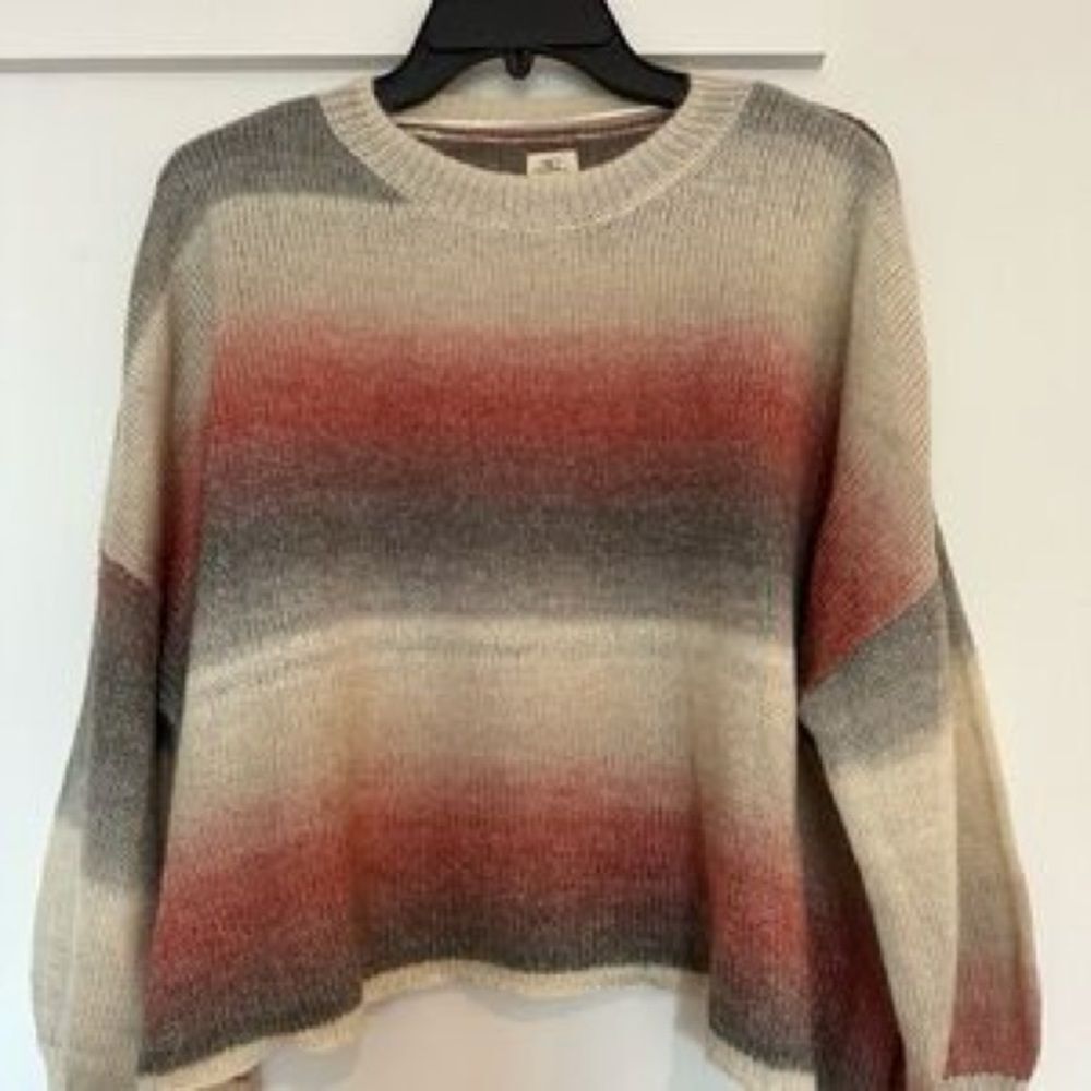 O'Neill Gradient Stripe Sweater - Red, Gray, Cream